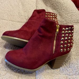 Women’s booties with gold studs